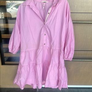 Pink Button-Up Dress